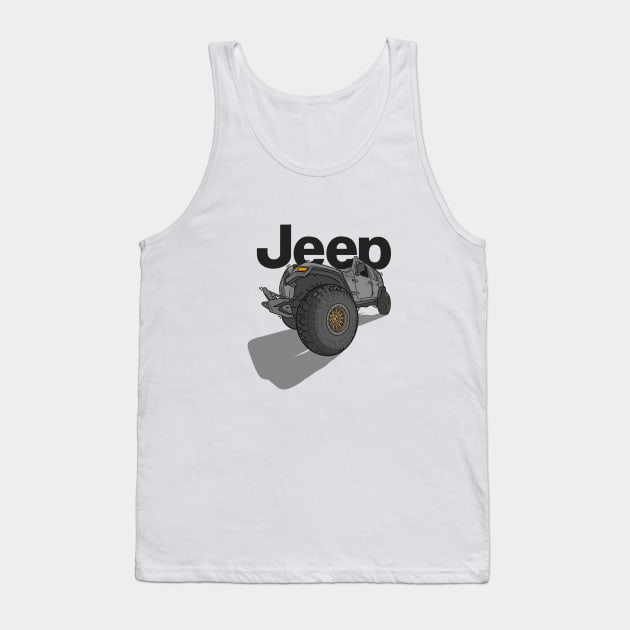 Jeep Design - Grey Tank Top by 4x4 Sketch